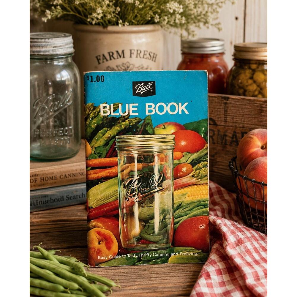Vintage 1974 Ball Blue Book Canning Guide Farmhouse Cookbook